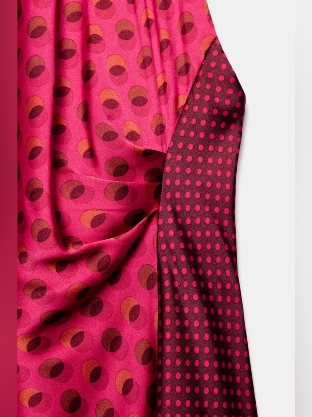 Zara Hot Pink Polka Dot Backless Halter Maxi Dress. POP - Picture 2 of 5